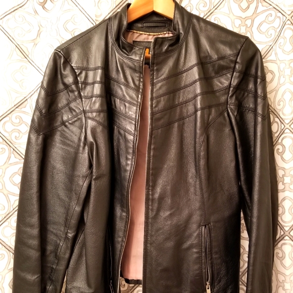 Real Leather Motorcycle Jacket - Picture 1 of 4